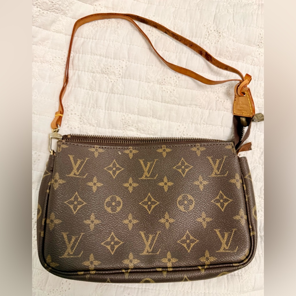 Louis Vuitton Monogram Small Purse In Brown And Tan Authentic